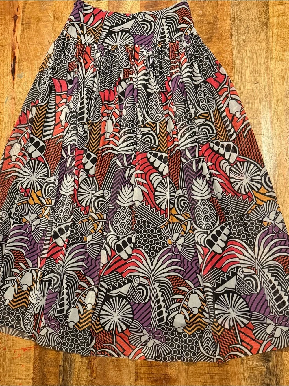 FARM Rio x Anthropologie Pleated Abstract Print Skirt Size XS